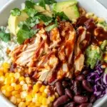 BBQ Chicken Cottage Cheese Bowl: The Ultimate High-Protein Meal in 10 Minutes 5 BBQ Chicken Cottage Cheese Bowl with roasted corn and avocado