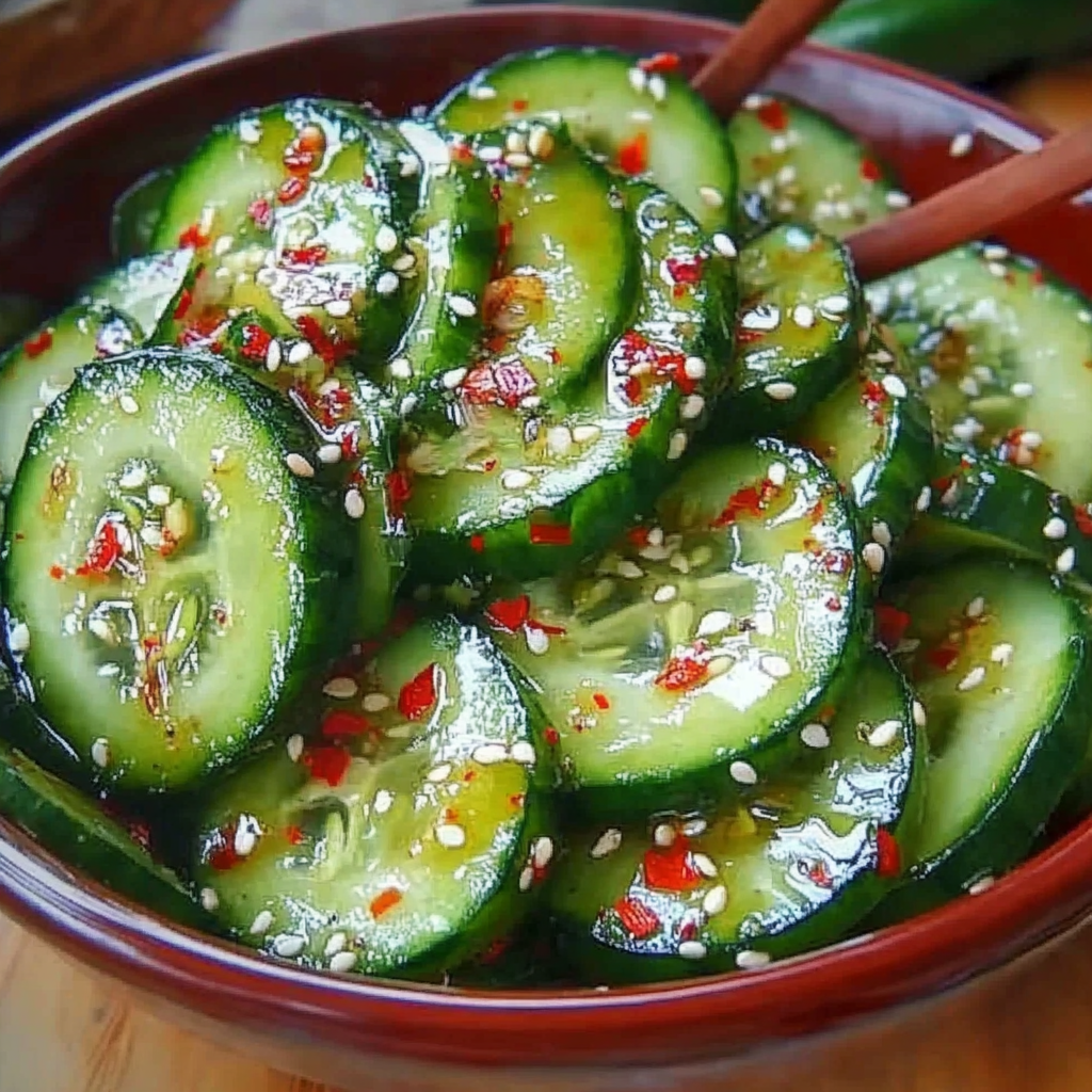 Refreshing Sesame Ginger Cucumber Salad: A Bright, Crunchy Bowl of Summer Flavor 8 Refreshing sesame ginger cucumber salad served in a rustic bowl