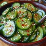 Refreshing Sesame Ginger Cucumber Salad: A Bright, Crunchy Bowl of Summer Flavor 11 Refreshing sesame ginger cucumber salad served in a rustic bowl