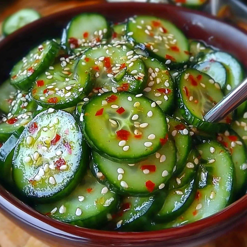Refreshing Sesame Ginger Cucumber Salad: A Bright, Crunchy Bowl of Summer Flavor 10 Refreshing sesame ginger cucumber salad served in a rustic bowl
