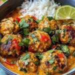 Fragrant Thai Chicken Meatballs in Creamy Coconut Red Curry 11 /fragrant-thai-chicken-meatballs-coconut-curry